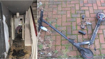 A house fire started by a e-scooter in Sheffield