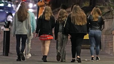 Young people out in Newcastle city centre.