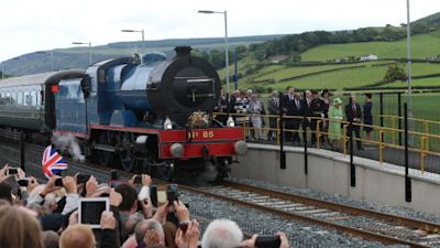 The Queen at Bellarena train stop in June 2016. Pic PA