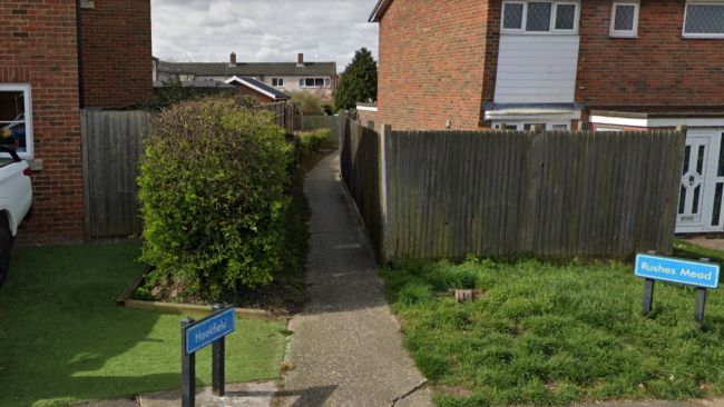 The man attempted to lead the girl down a path near Rushes Mead and Hookfield, said police.
Credit: Google.