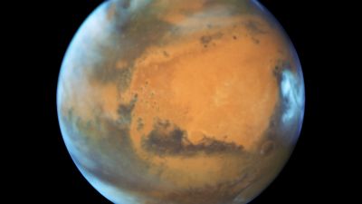 This image provided by NASA shows the planet Mars 