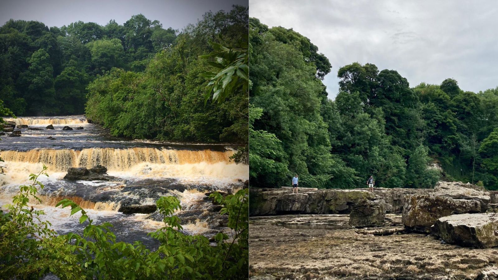 Aysgarth Falls and riverbed run dry due to heatwave and low rainfall - BBC  News