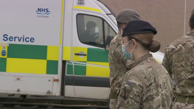 20/10/21. Military personnel at Borders General Hospital. ITV.