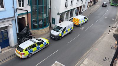 Police at the scene near The Glass House pub in Norwich.