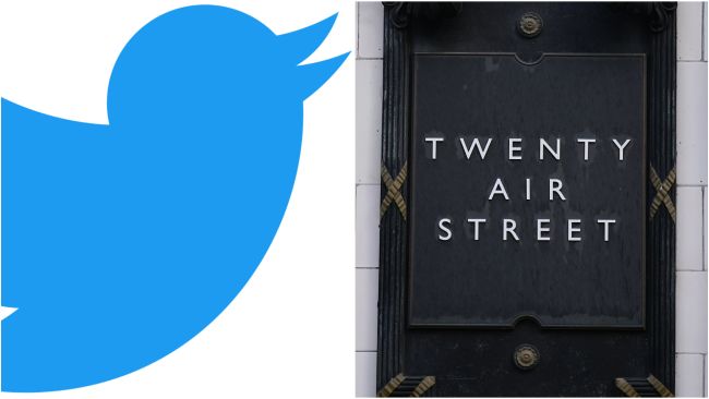 Twitter logo and office 