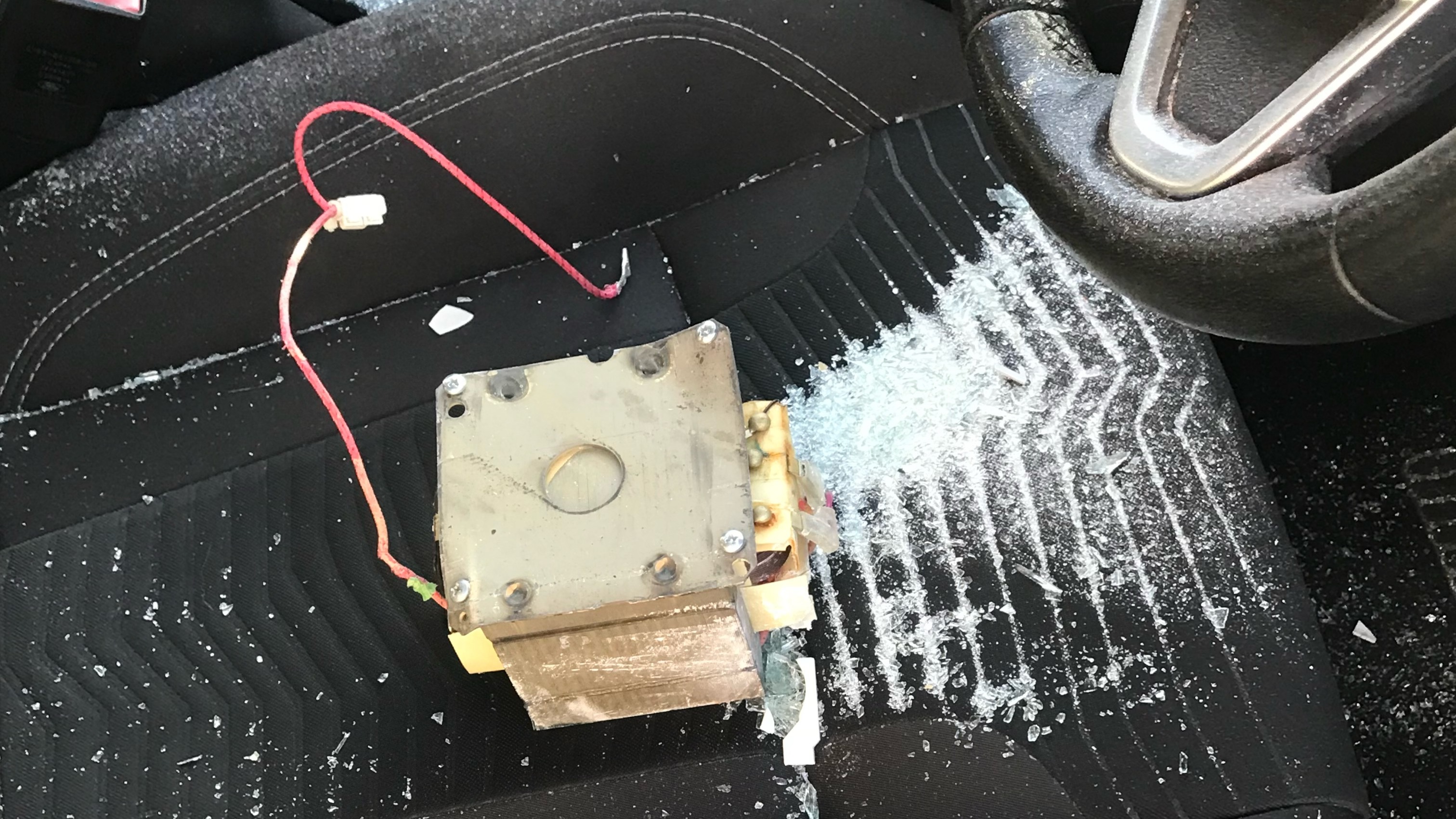 Microwave was thrown at the windscreen of a moving car in Gainsborough