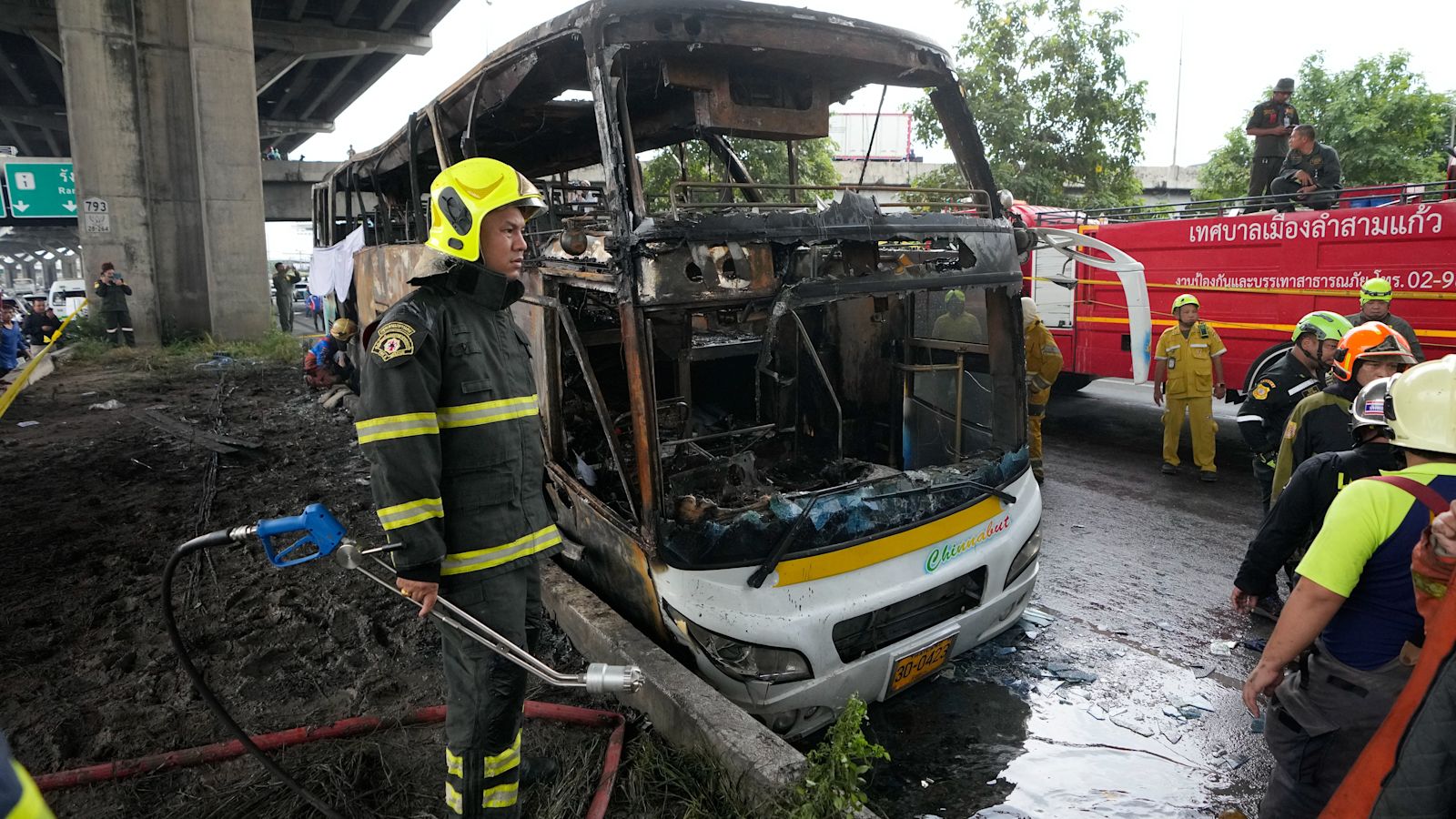 Thai police arrest driver of school bus that caught fire killing 23 people