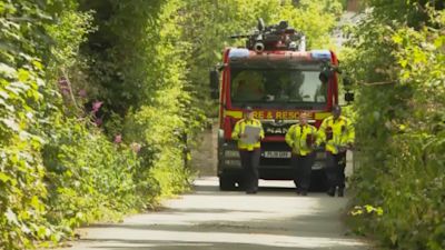 110722 Fire and rescue service at East Quarry in Wigan