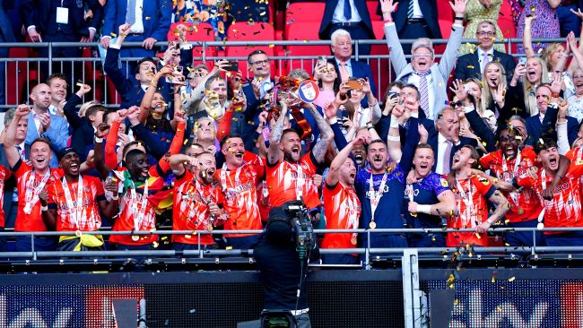 Luton Town won the Championship play-off final in May. 