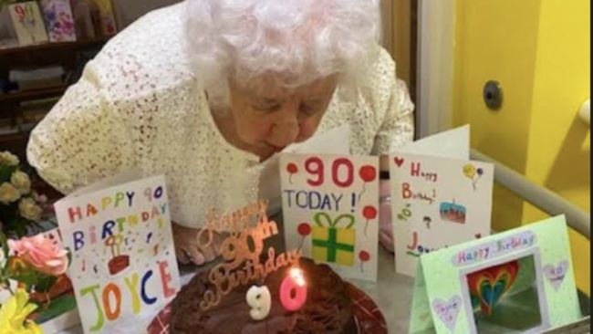 Joyce Wilson celebrated her 90th birthday at The Manors during lockdown and received birthday cards and good wishes from the children at Highfield Middle School in Prudhoe