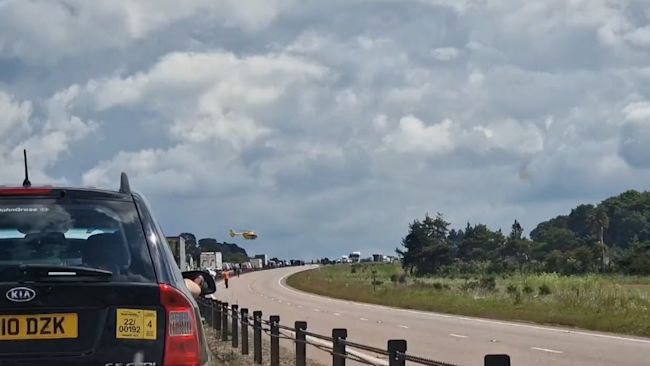 The air ambulance was called to the crash on Wednesday morning.