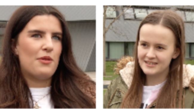 Photo of university students Issy (l) and Lauren (r)