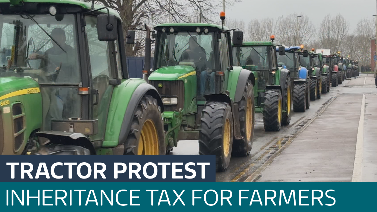 Tractor protest as farmers demonstrate against changes to inheritance ...