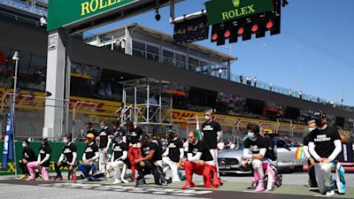 Lewis Hamilton And Fellow F1 Drivers Take The Knee Ahead Of First Race Of New Season Itv News