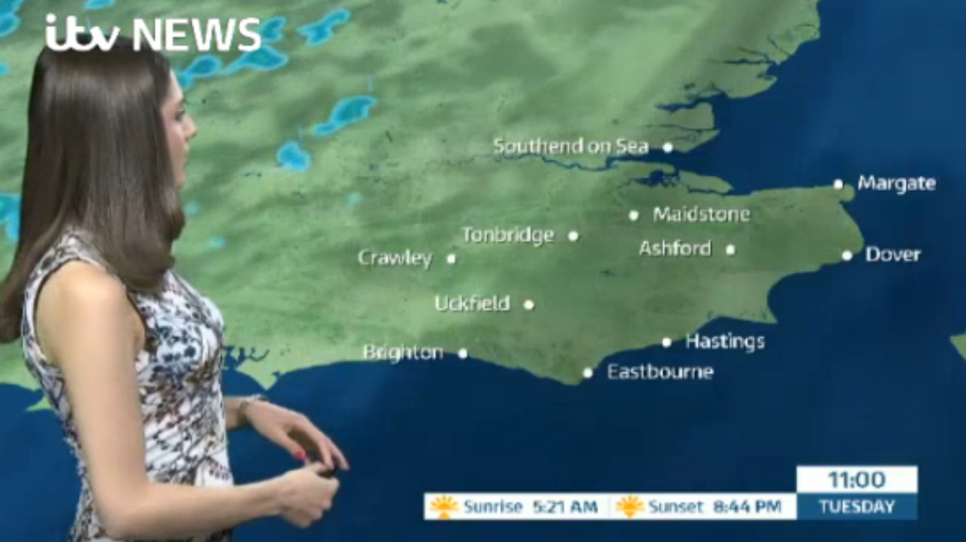 Alice has Tuesday morning's weather forecast for east of region ITV