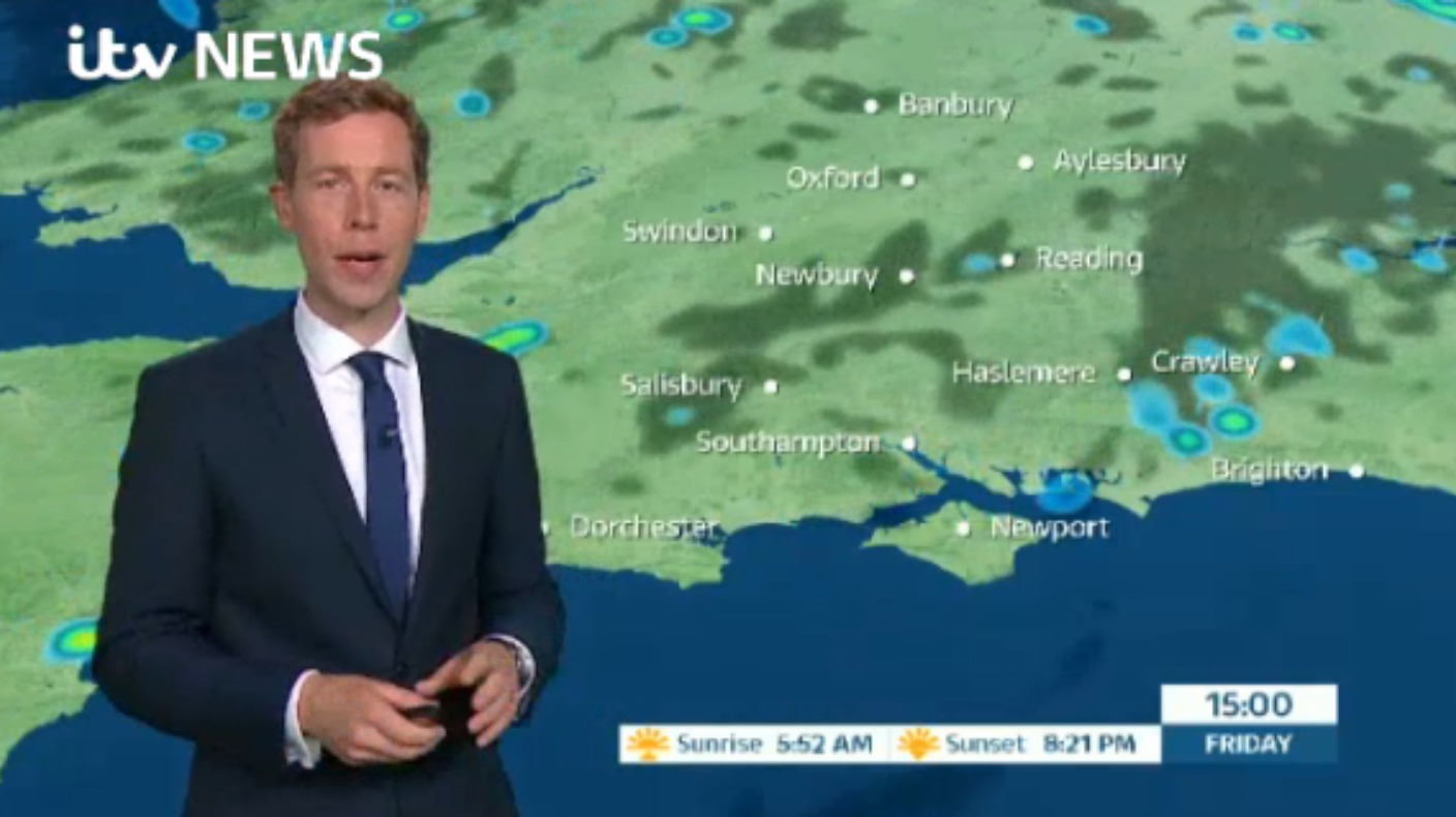 Friday's weather for west of region ITV News Meridian