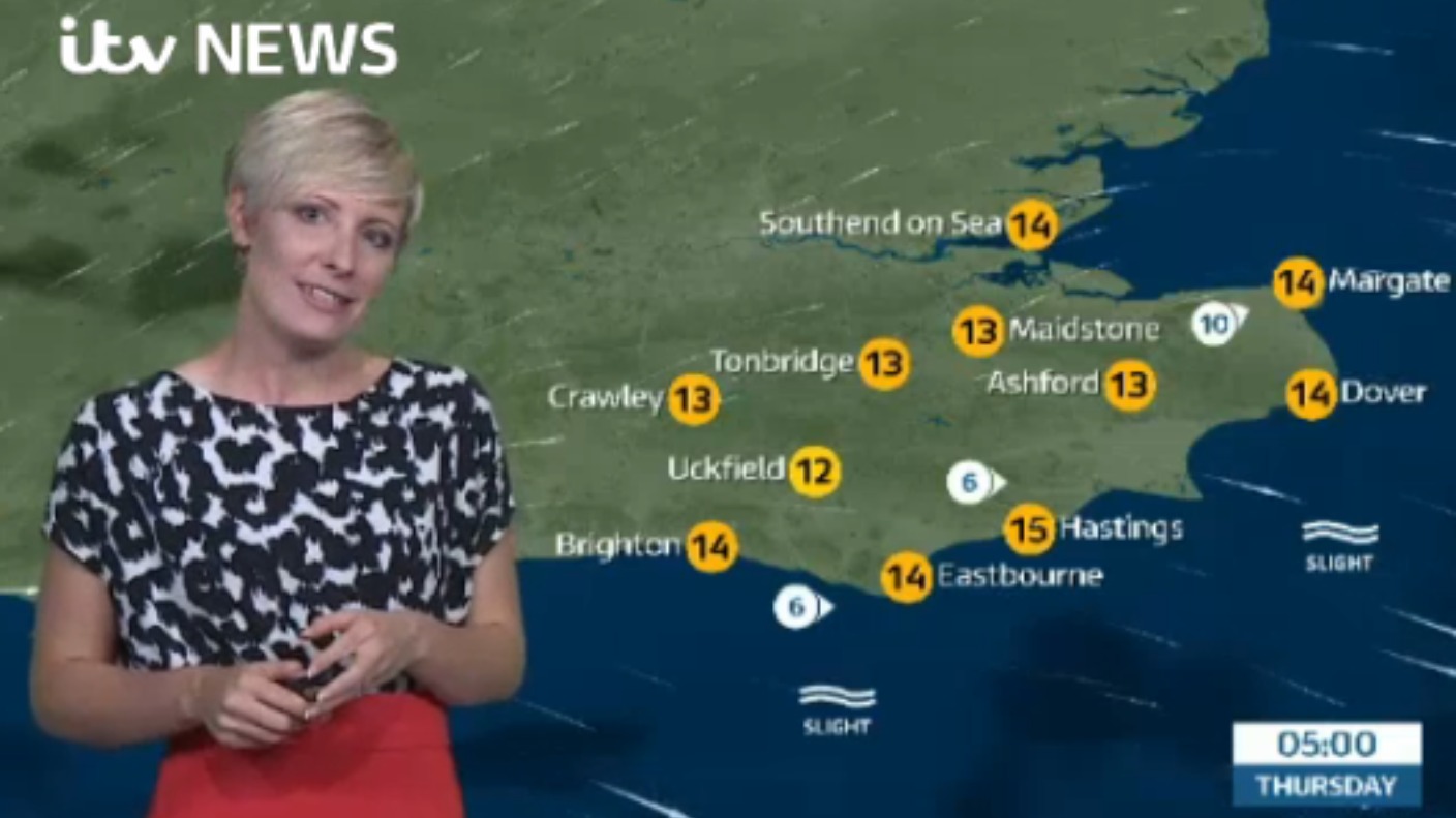 Weather for tonight and tomorrow in east of region ITV News Meridian