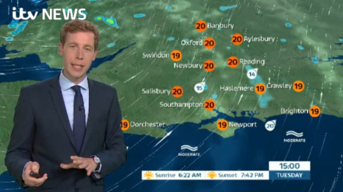 Martin has Tuesday's forecast for west of region | ITV News Meridian