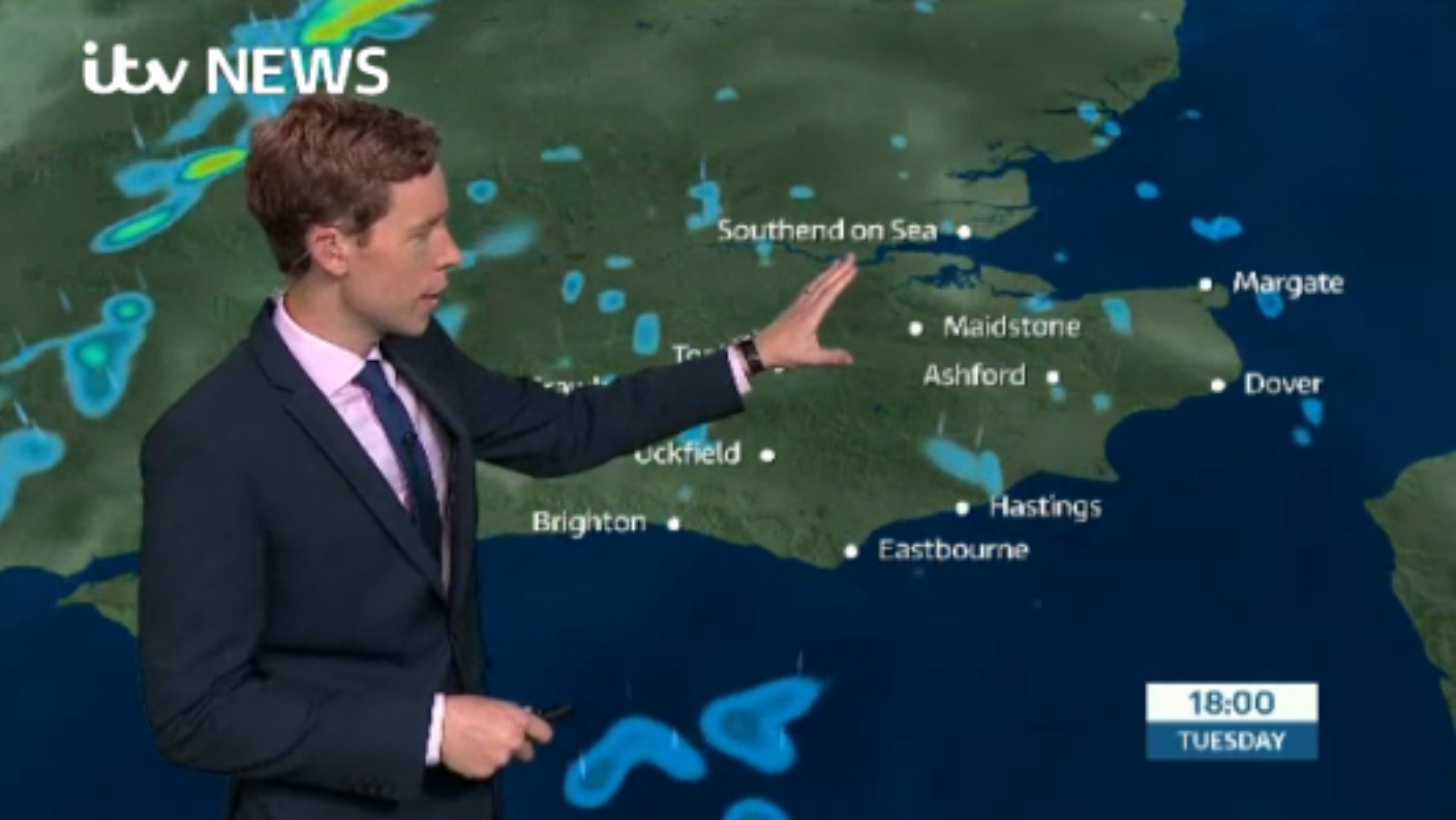 Tuesday's evening's weather for the east of the region | ITV News Meridian