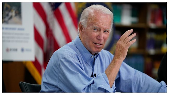Joe Biden pictured in the US.