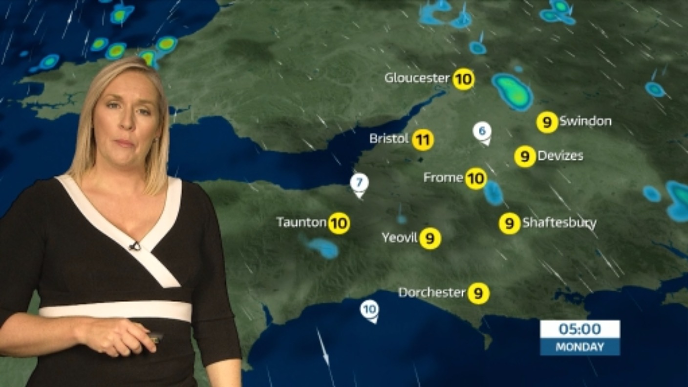 Showers dying out tonight. Some sunshine on Monday | ITV News West Country