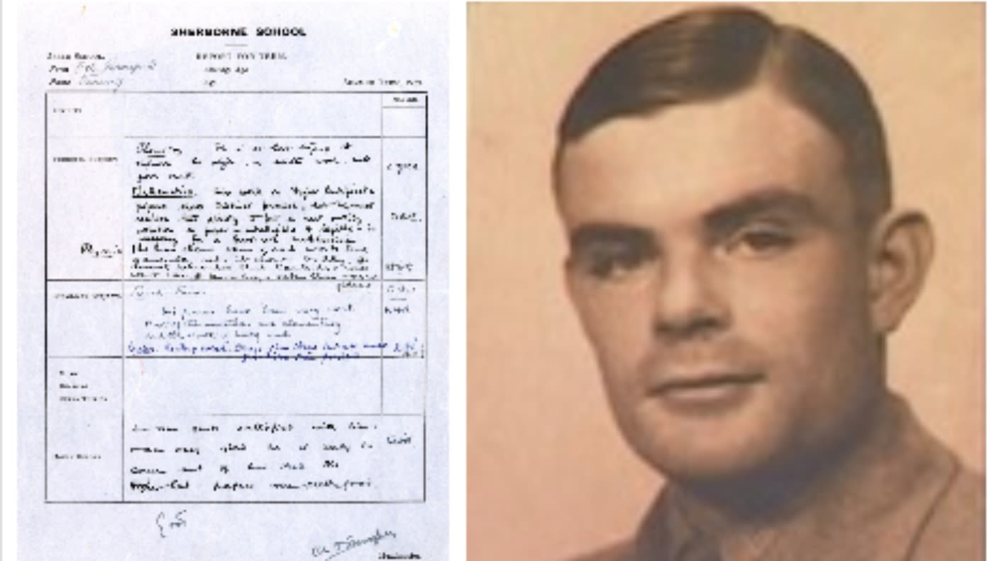 Young Alan Turing was told by his science teacher he would never amount to  anything with his 'vague ideas', report card reveals