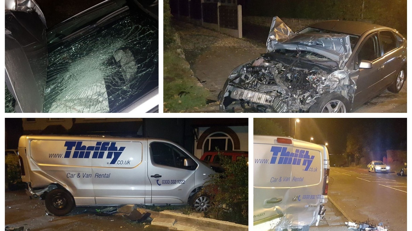 Two people in hospital after crash involving car and van | ITV News Central