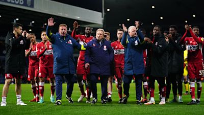 Ex-Middlesbrough manager Neil Warnock alongside Ronnie Jepson and Kevin Blackwell following the Sky Bet Championship match at The Hawthorns, West Bromwich. Picture date: Saturday November 6, 2021.