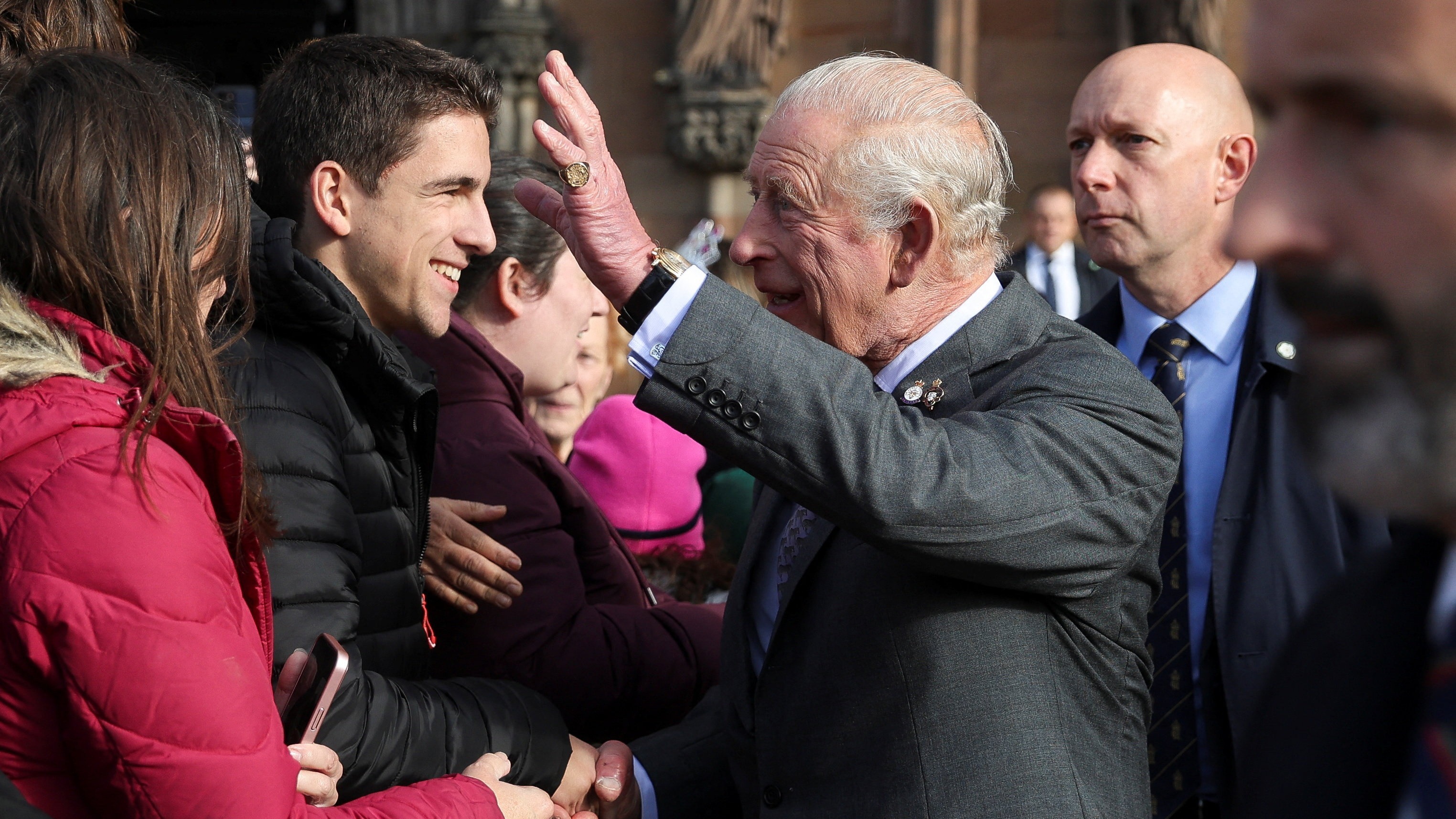 King heckled over Prince Andrew's relationship with Epstein