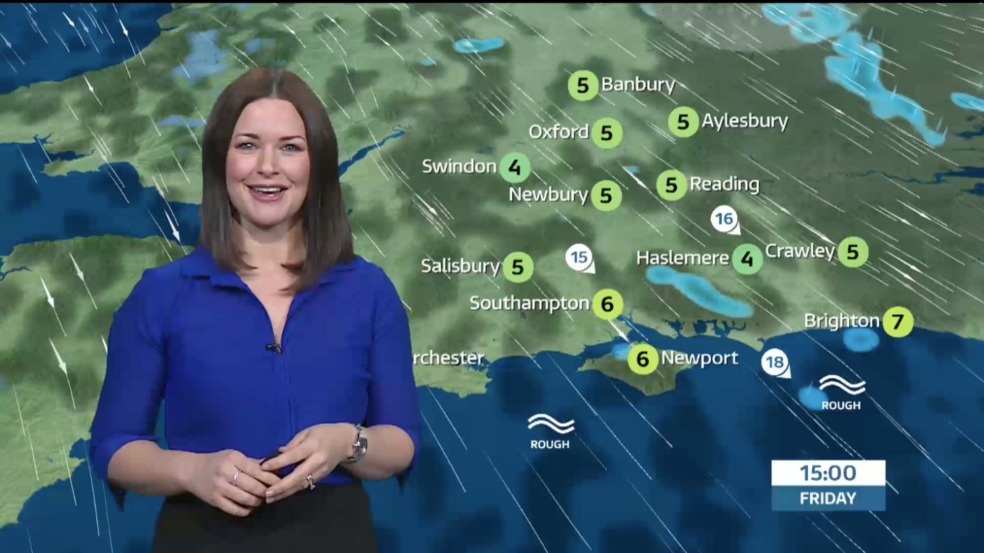 Friday lunchtime's weather for the West of the region ITV News Meridian