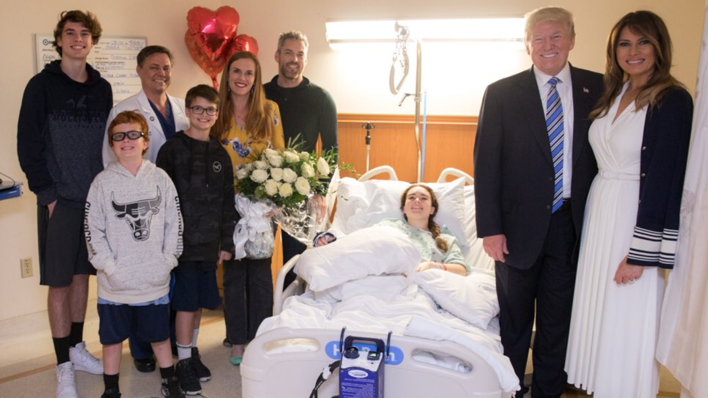 Trump Visits Hospitalised Victims Of The Florida School Shooting | ITV News