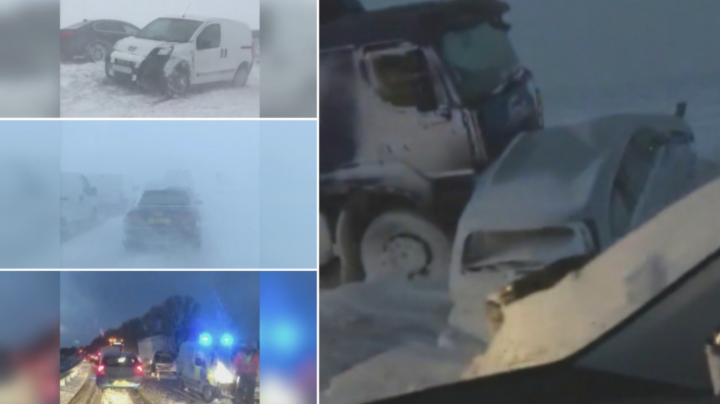 cars stranded on a66 as snow closes the road in both directions itv news tyne tees