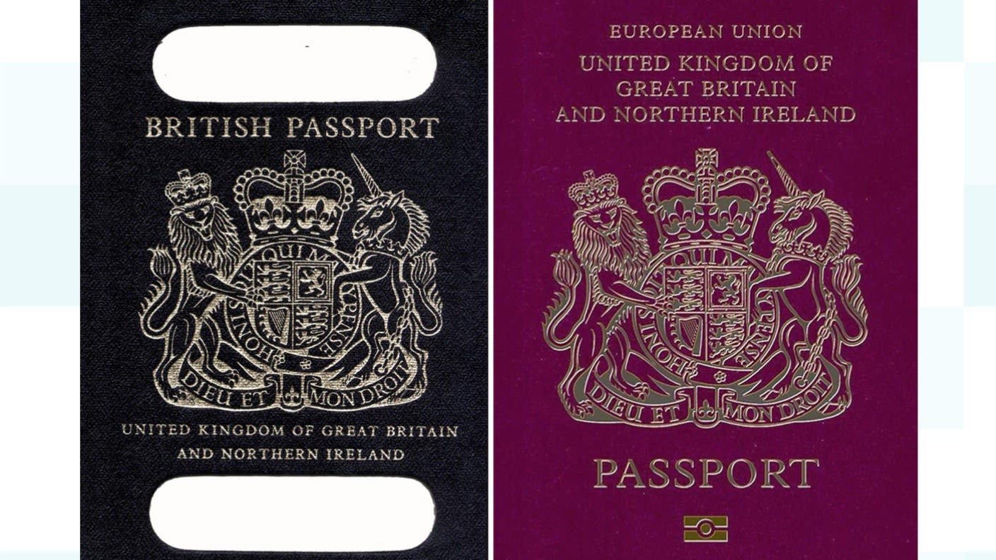 Sacré Bleu Theresa May Urged To Explain Why Post Brexit Blue Passport Set To Be Made By Franco 9005