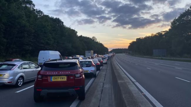 Photograph of M25 after a crash that killed four people in 2021.  Image issued by PA. 