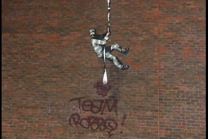 Banksy's mural defaced with rival's name | ITV News Meridian