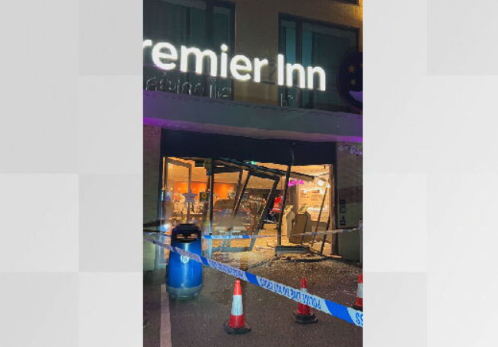 Hotel worker seriously injured after driver crashed into Premier Inn ...