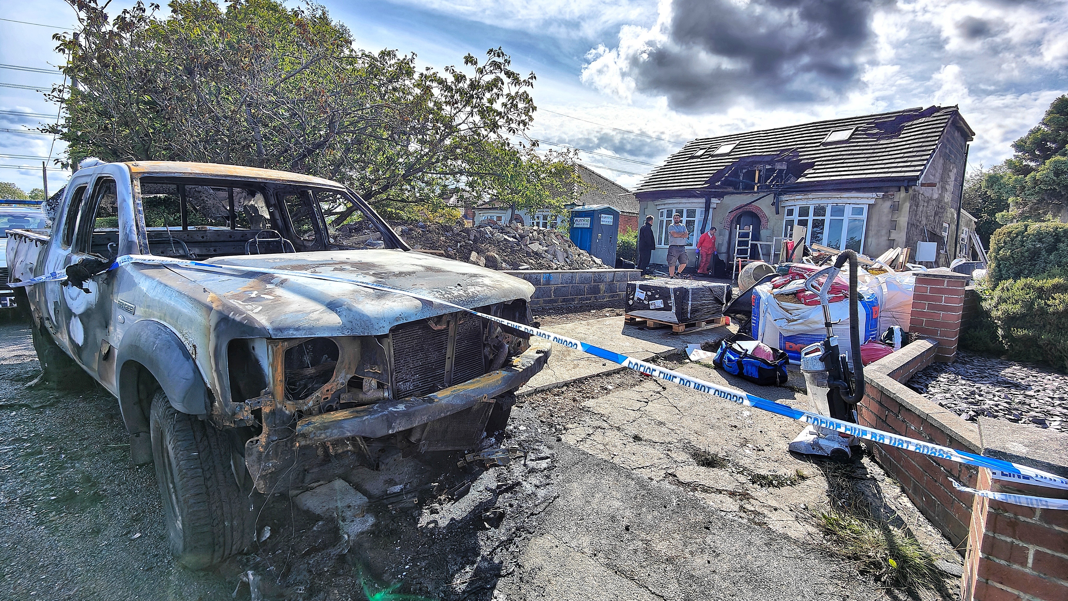 Fire which engulfed vehicle and almost destroyed home in Stockton being ...