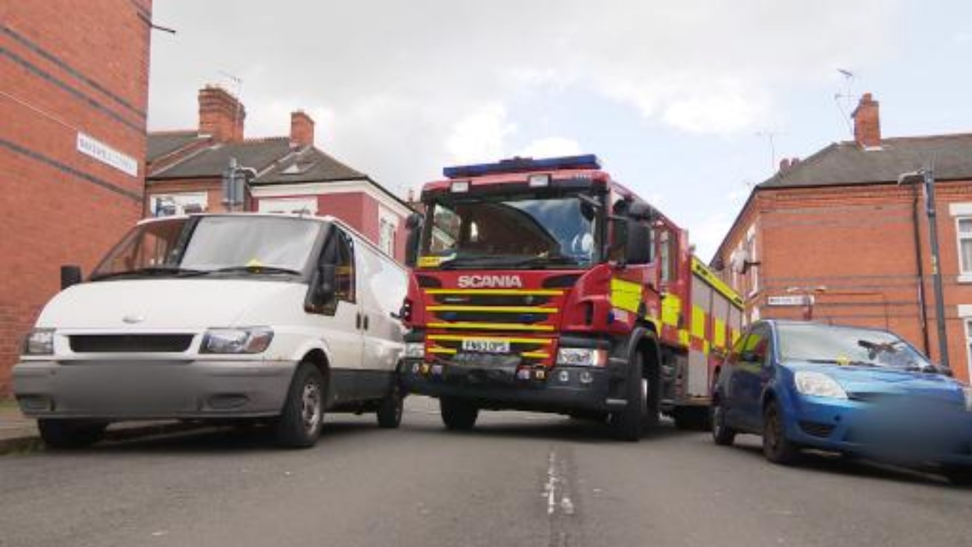 Dummy tickets handed out to badly parked cars blocking emergency