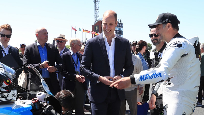Motorbike fan Prince William visits Isle of Man TT ITV News(02)