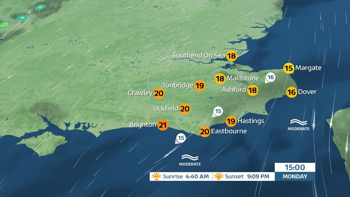 Monday's weather for the east of the region | ITV News Meridian