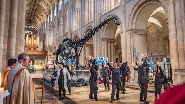 Farewell service to Dippy the dinosaur at Norwich Cathedral