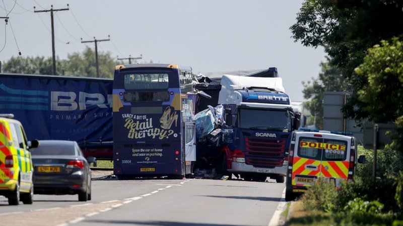 Bus driver and passenger killed in lorry crash | ITV News