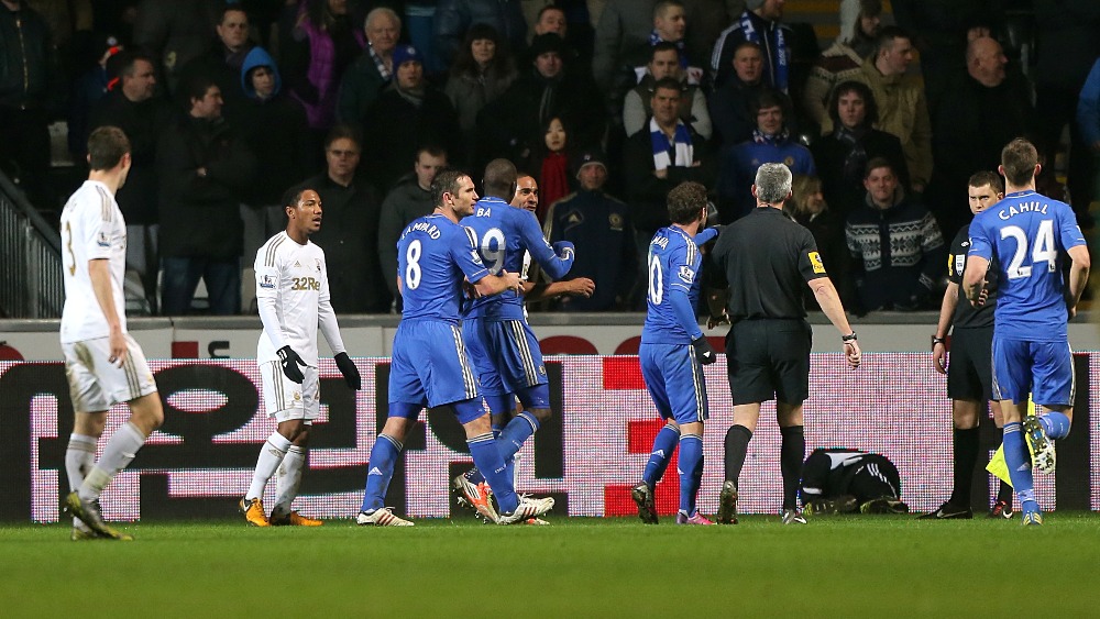 In Pictures Chelsea Star Sent Off For Kicking Ball Boy Itv News