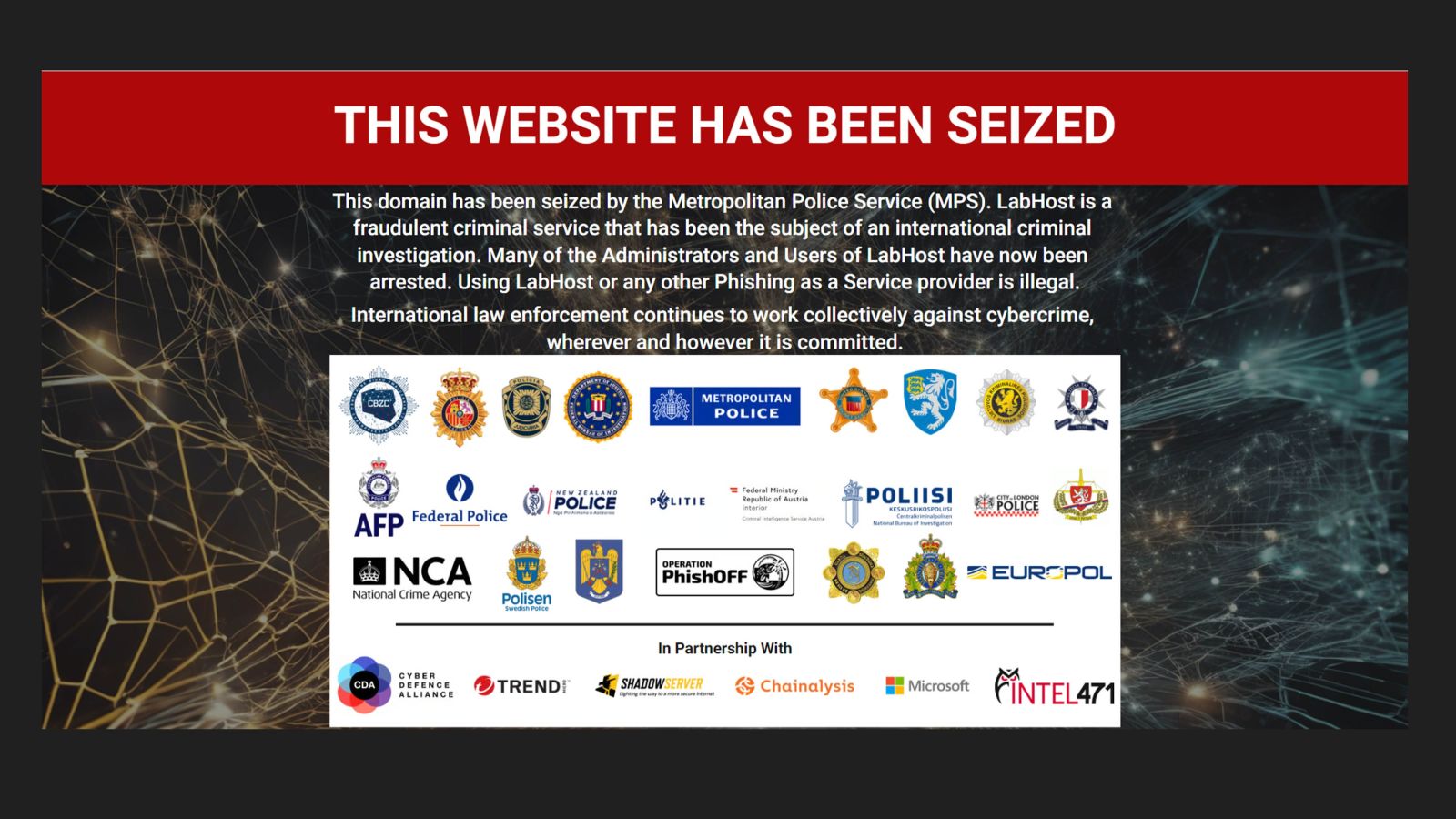 Dozens arrested and thousands of victims contacted after scam site taken offline