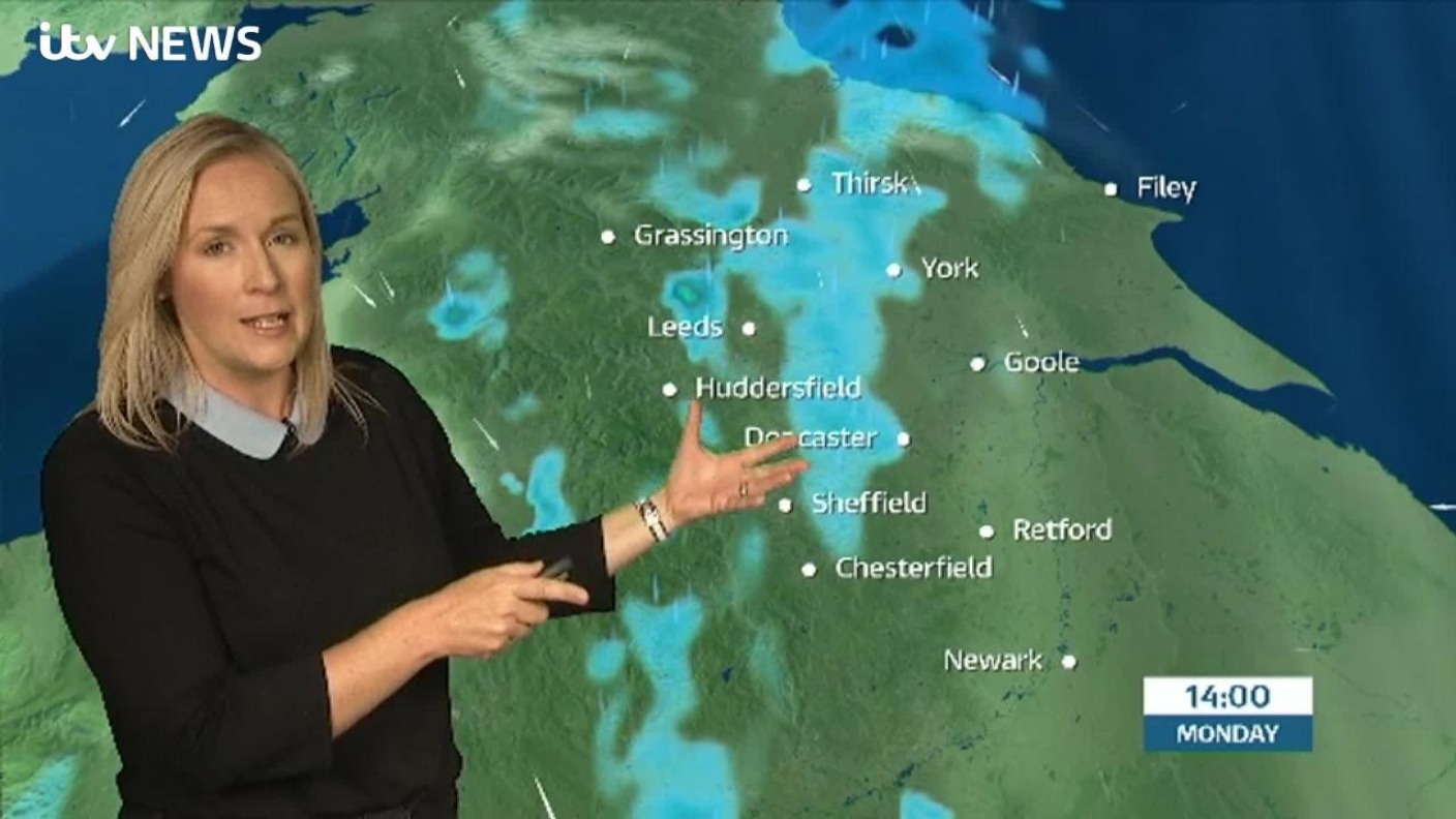 Early morning weather forecast with Kate Haskell ITV News Calendar