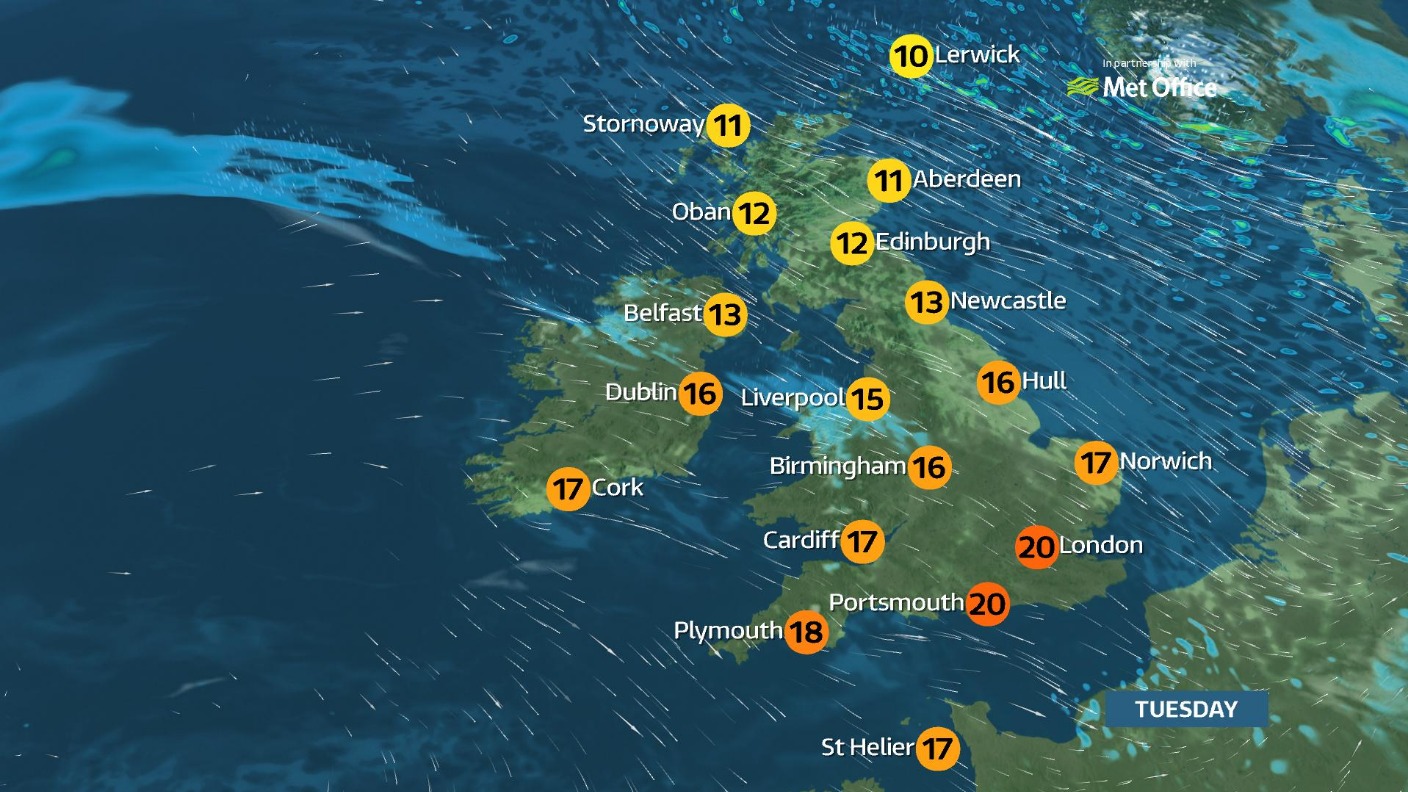 Weather Cloudy With Patchy Rain For Many Sunnier Up North Itv News