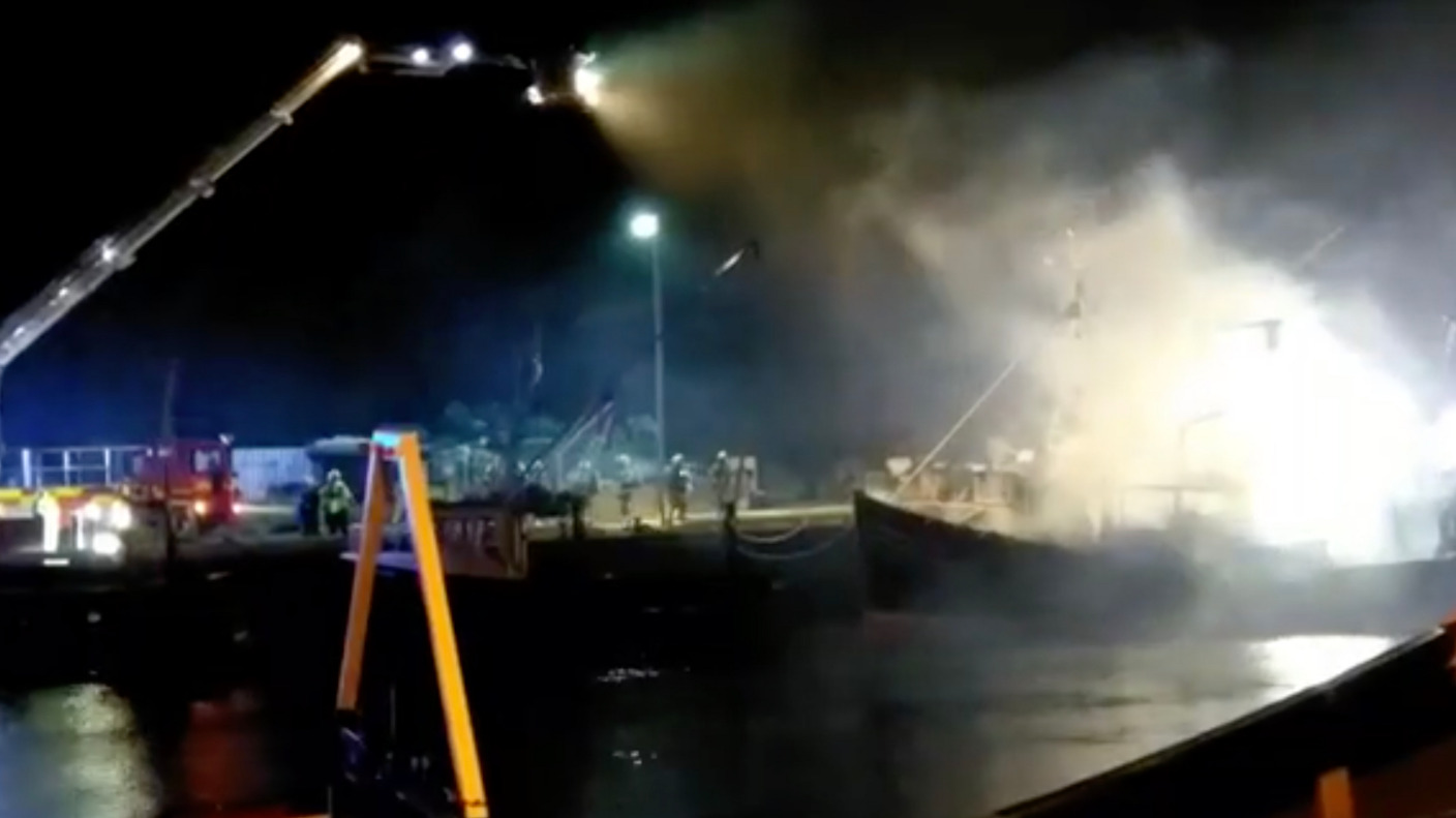 Cause of fishing boat fire on Isle of Man 'unknown' | ITV News Granada