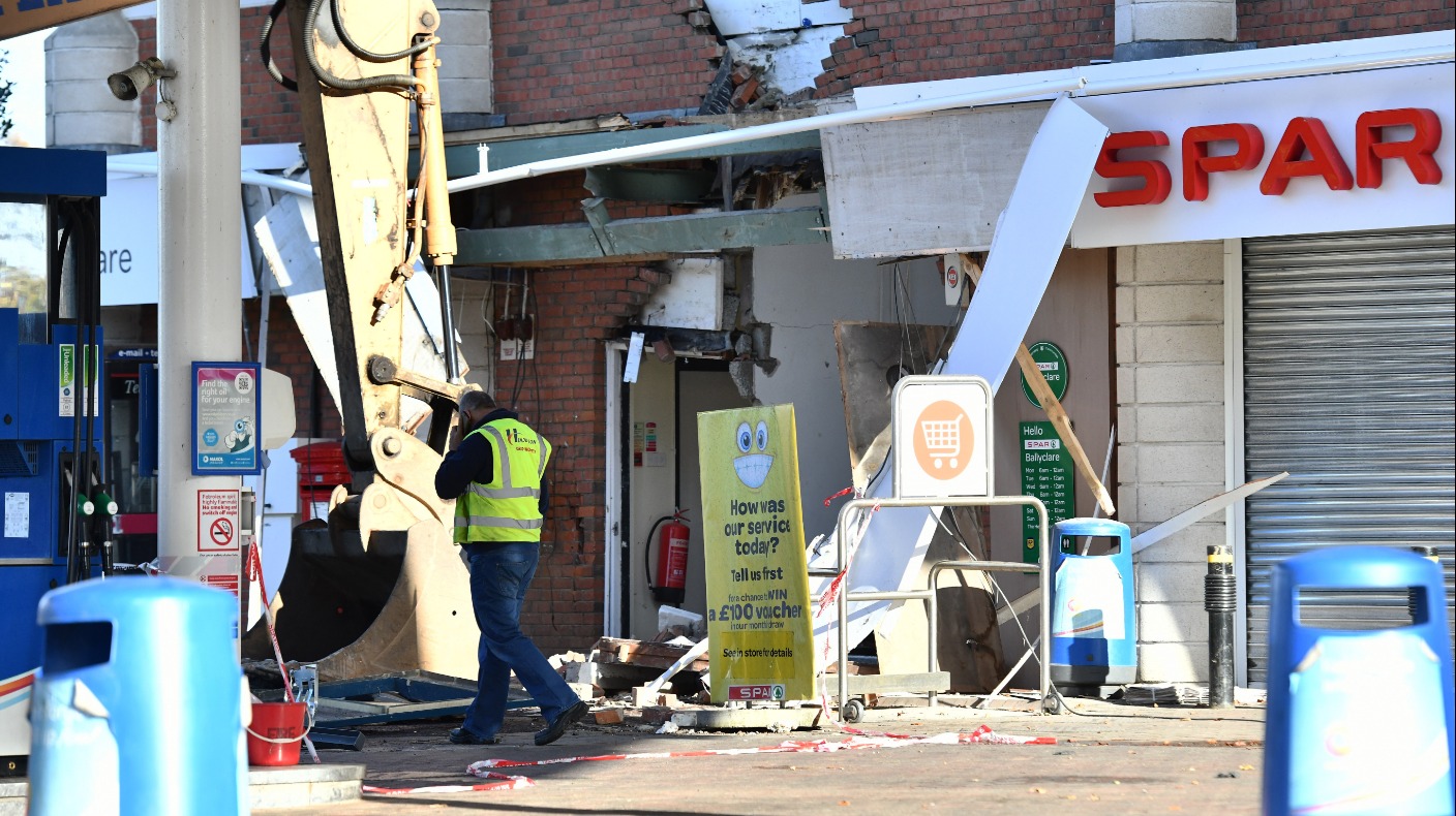 Stolen Digger Used To Steal Atm From Ballyclare Shop 