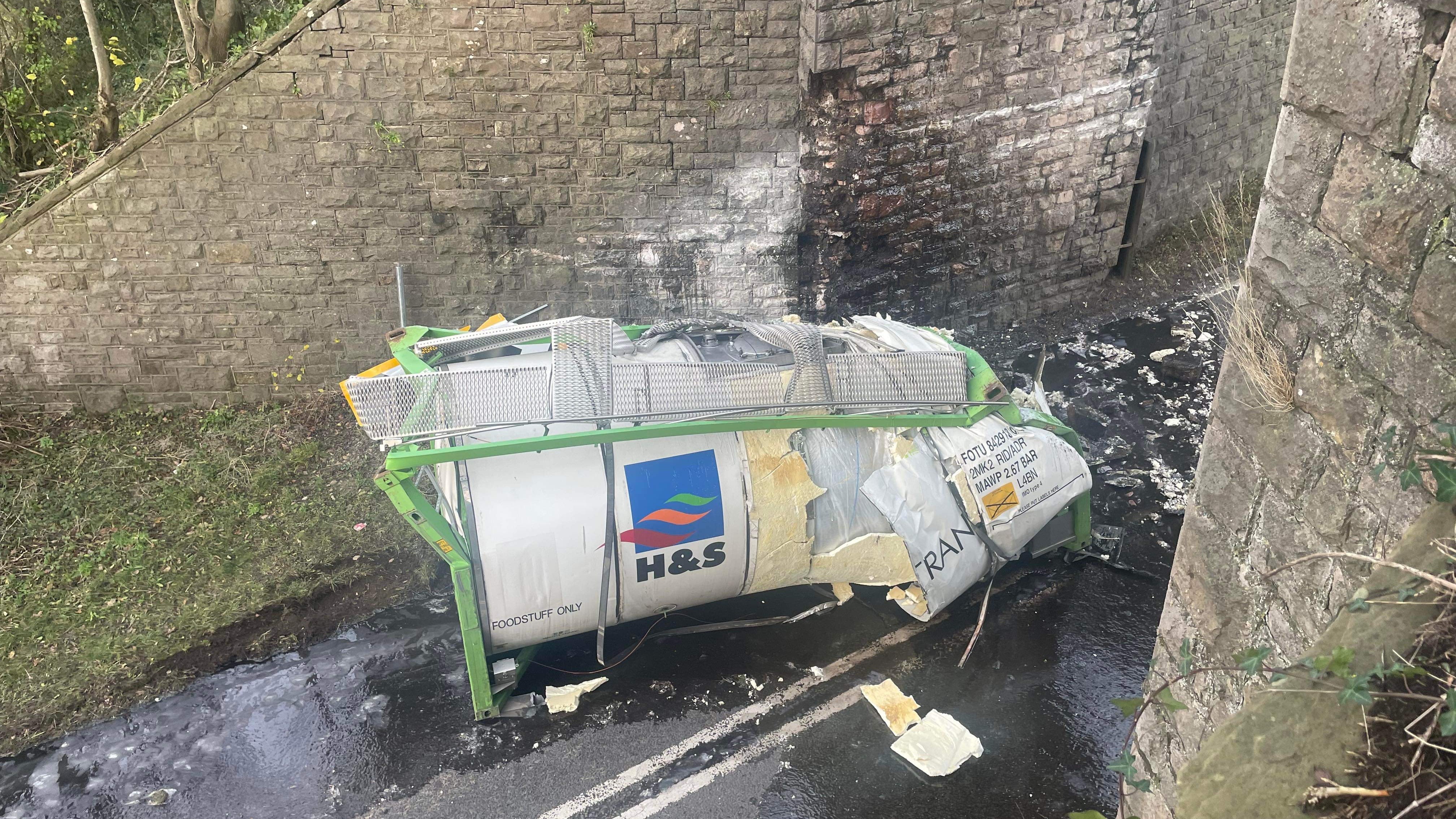 A48 closed until further notice after lorry spills sugar all