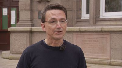 Kirsten Morel speaking at Jersey's Royal Court.